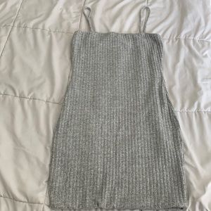 Windsor fitted mini dress grey sweater material spaghetti top
